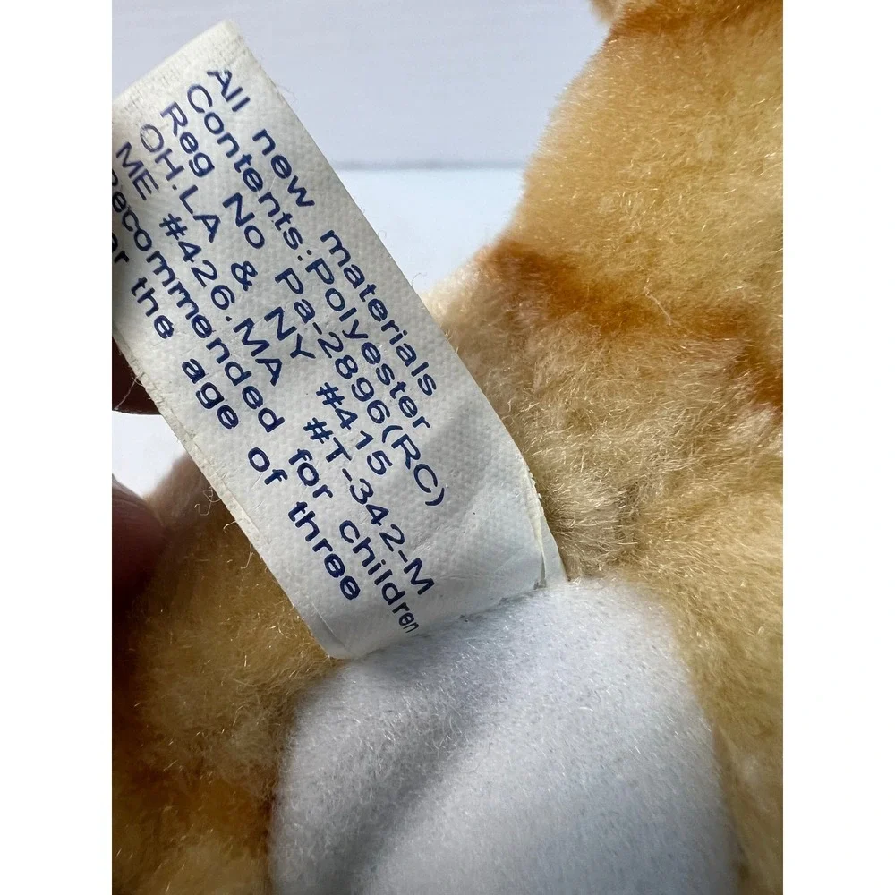 Vintage BJ Toy Co Orange Tabby Cat Plush Stuffed Animal Striped 7 Inch